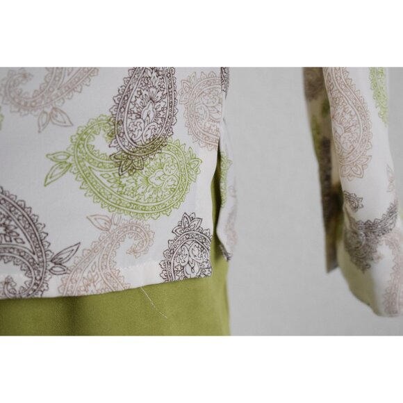 Vintage 90s Polyester Paisley Blouse |size 14P - Picture 7 of 8